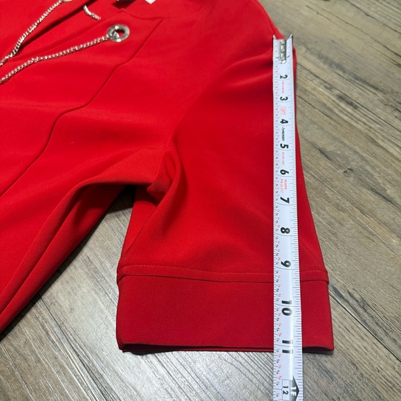 Joseph Ribkoff Merlot Dress Size 10 w/ Pockets, Eyelet Buttons and Chain Accent - Picture 4 of 13